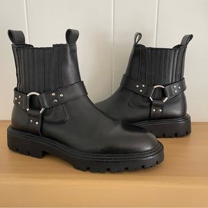 Zara black moto boots